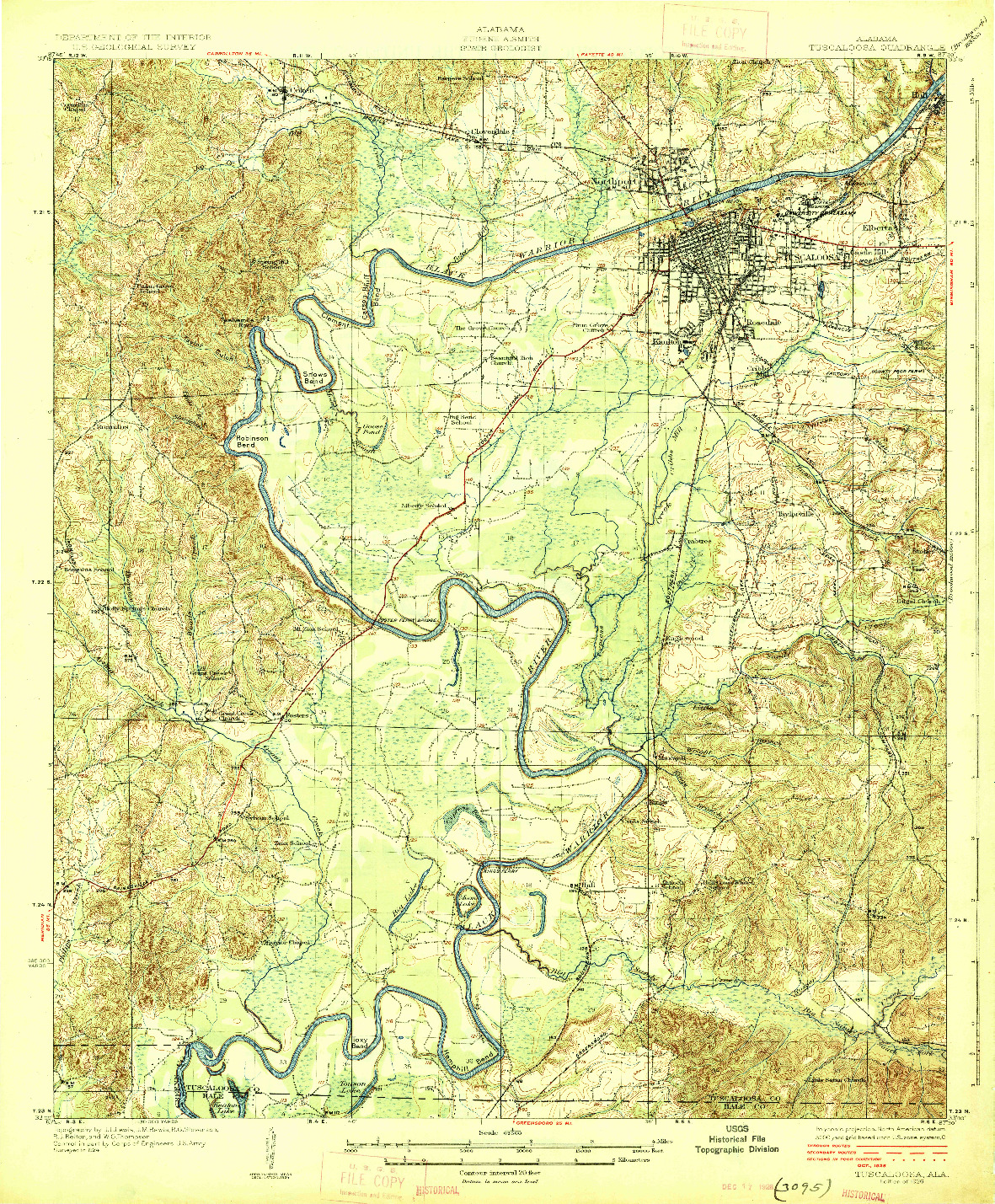 USGS 1:62500-SCALE QUADRANGLE FOR TUSCALOOSA, AL 1926