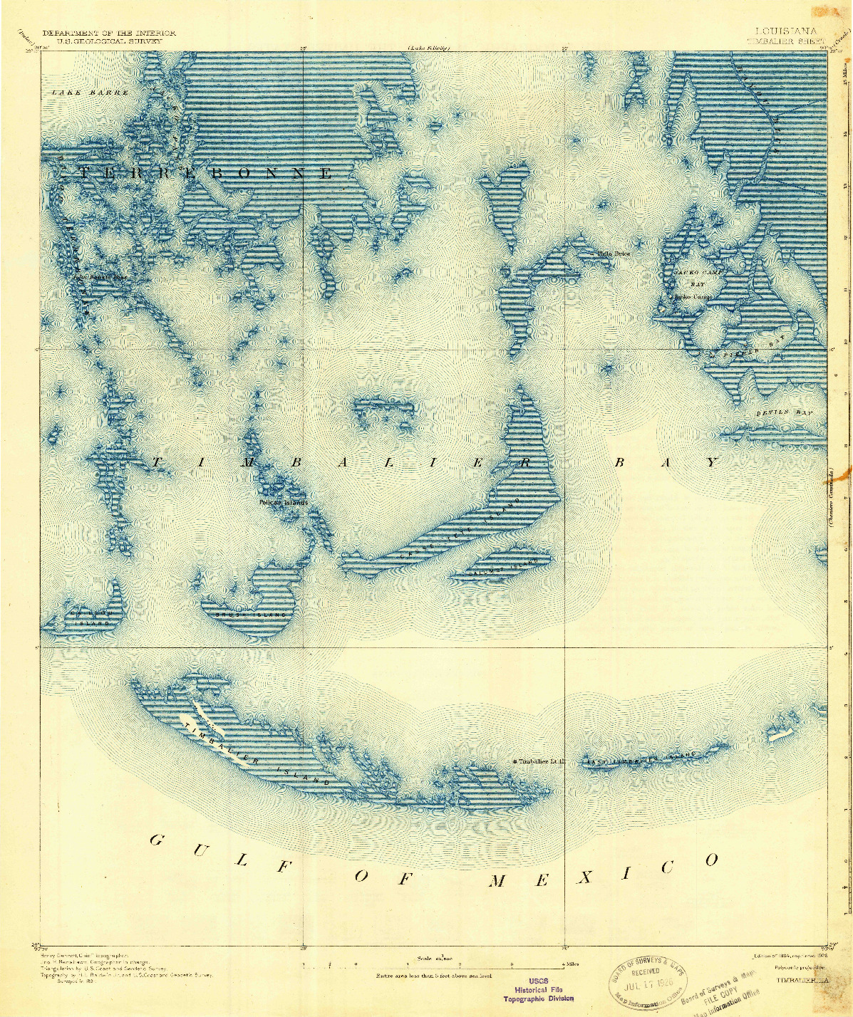 USGS 1:62500-SCALE QUADRANGLE FOR TIMBALIER, LA 1894