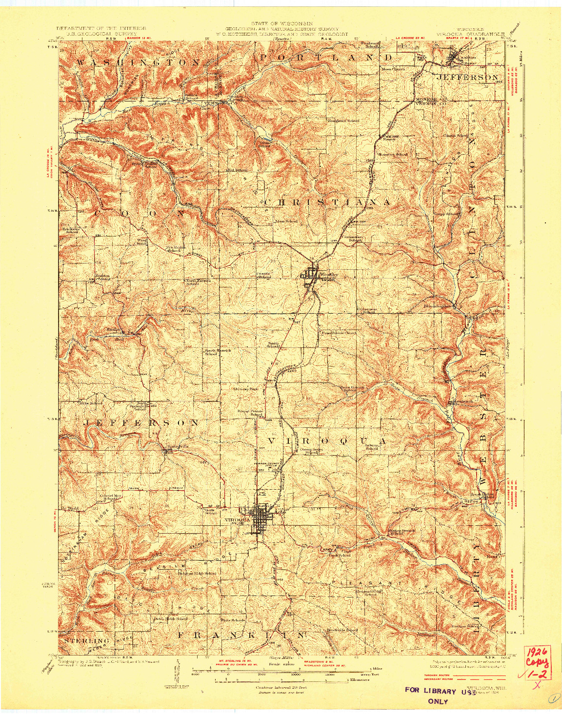 USGS 1:62500-SCALE QUADRANGLE FOR VIROQUA, WI 1926