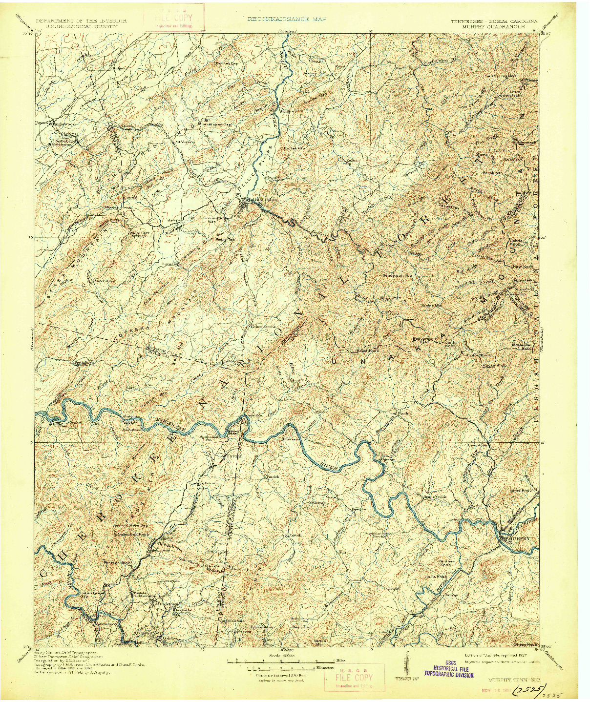 USGS 1:125000-SCALE QUADRANGLE FOR MURPHY, TN 1914