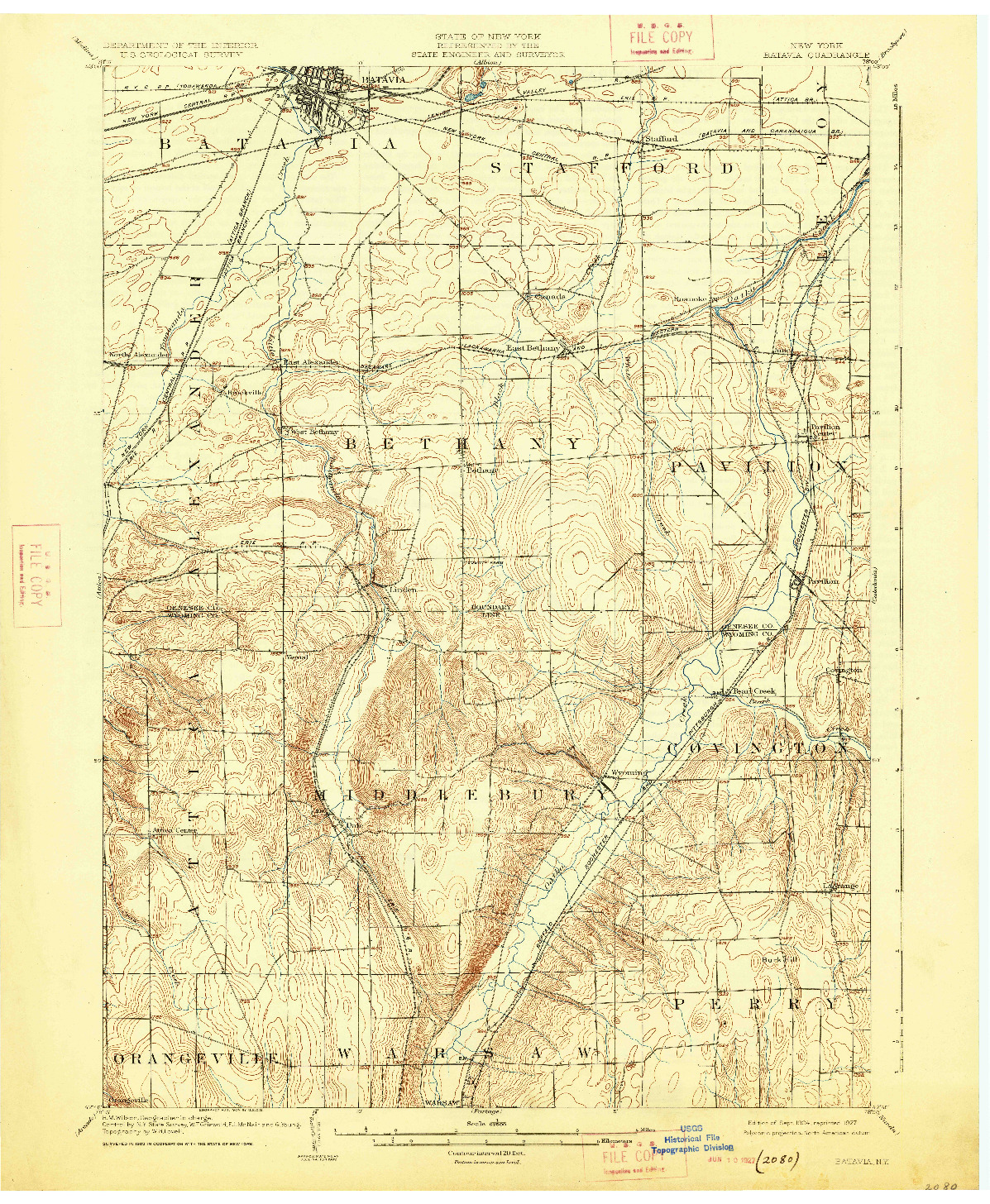 USGS 1:62500-SCALE QUADRANGLE FOR BATAVIA, NY 1904