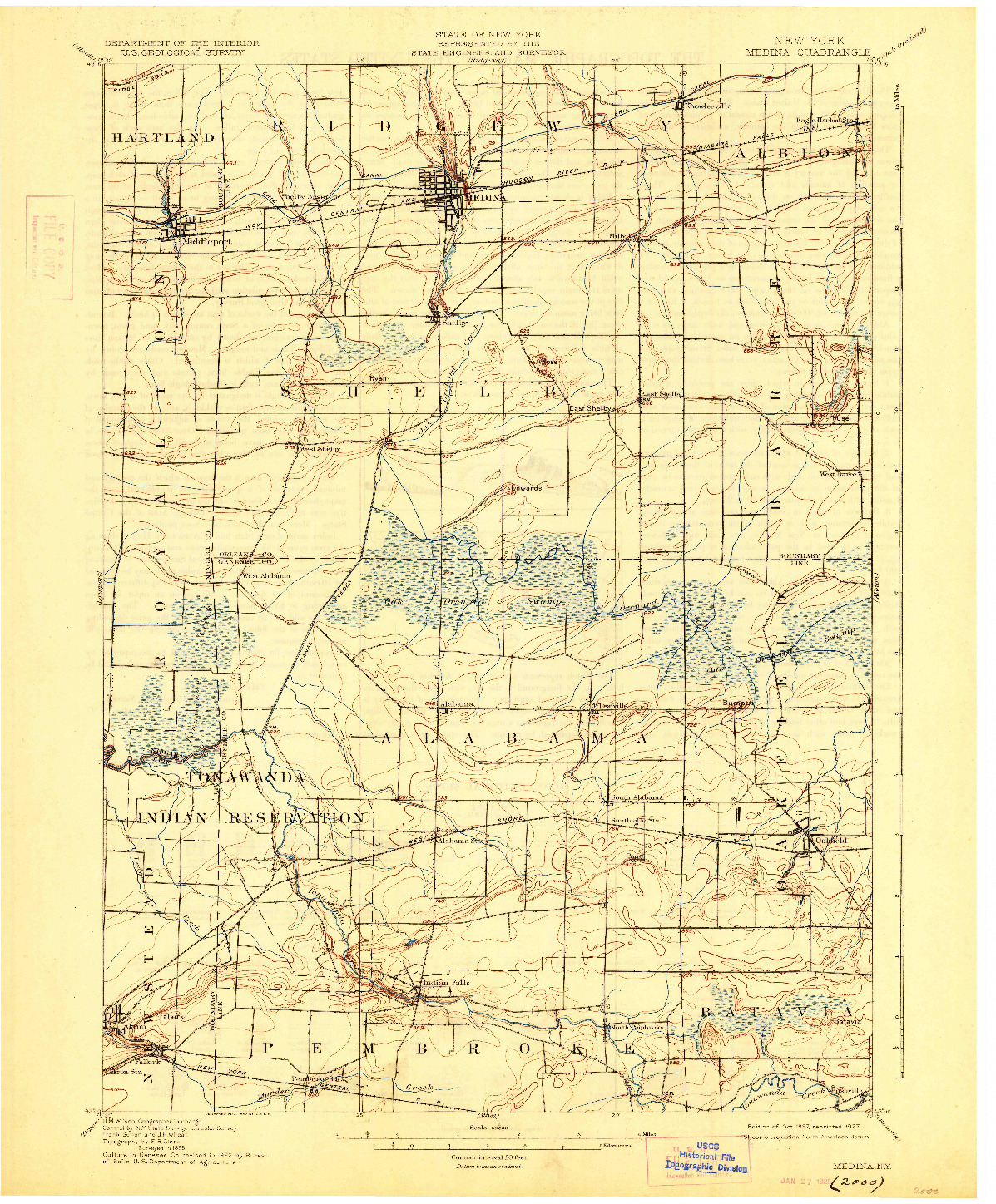 USGS 1:62500-SCALE QUADRANGLE FOR MEDINA, NY 1897