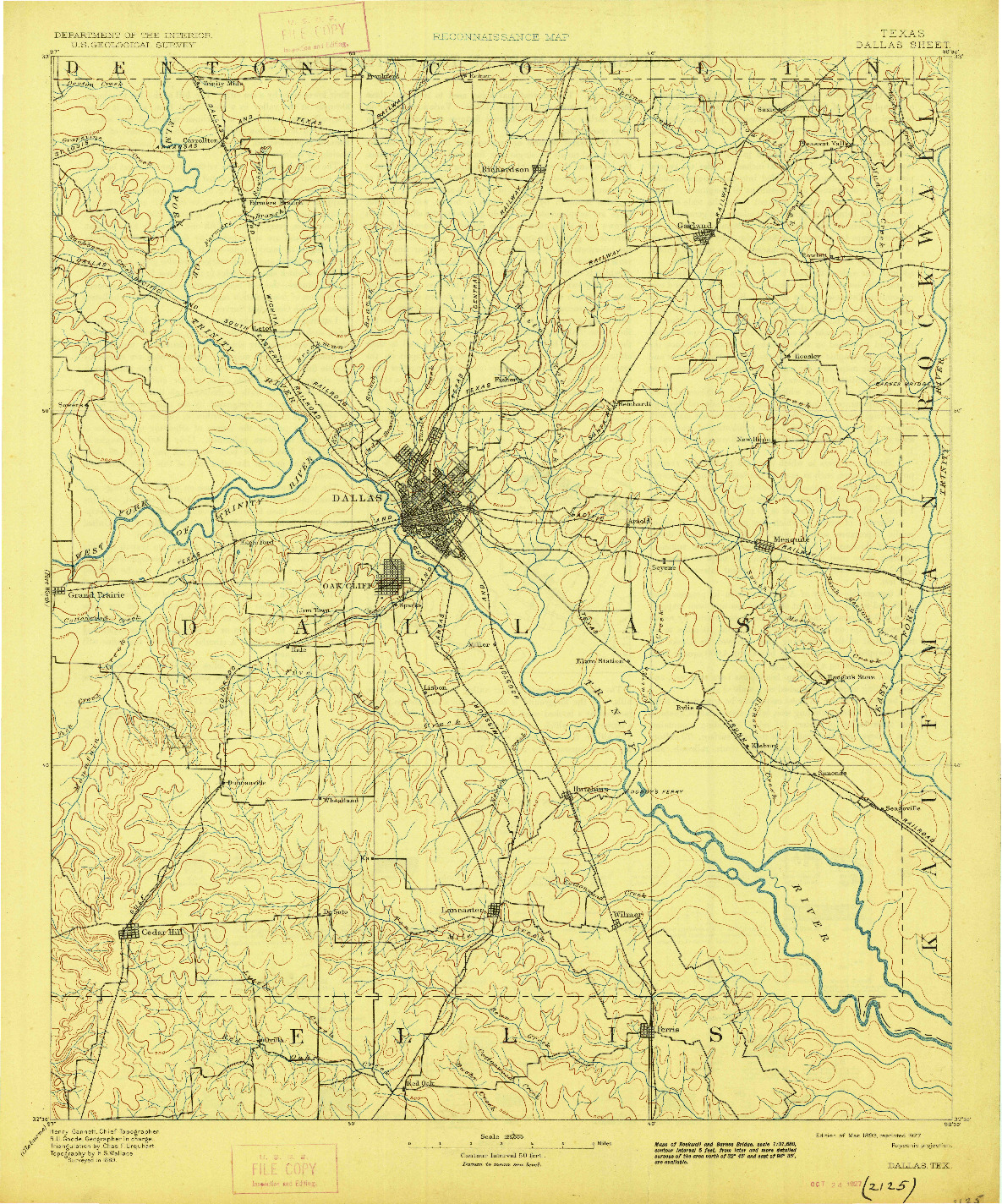 USGS 1:125000-SCALE QUADRANGLE FOR DALLAS, TX 1893