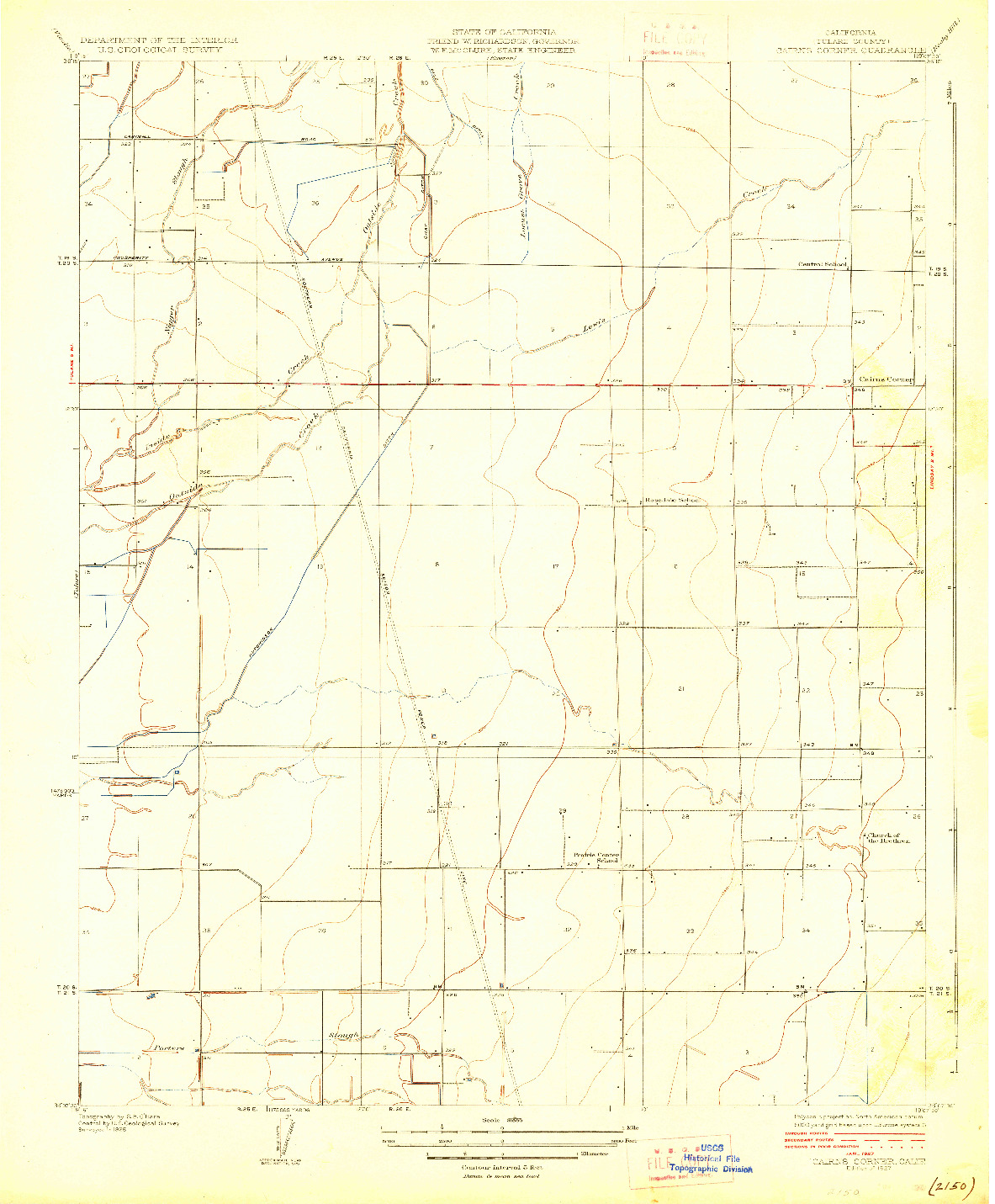 USGS 1:31680-SCALE QUADRANGLE FOR CAIRNS CORNER, CA 1927