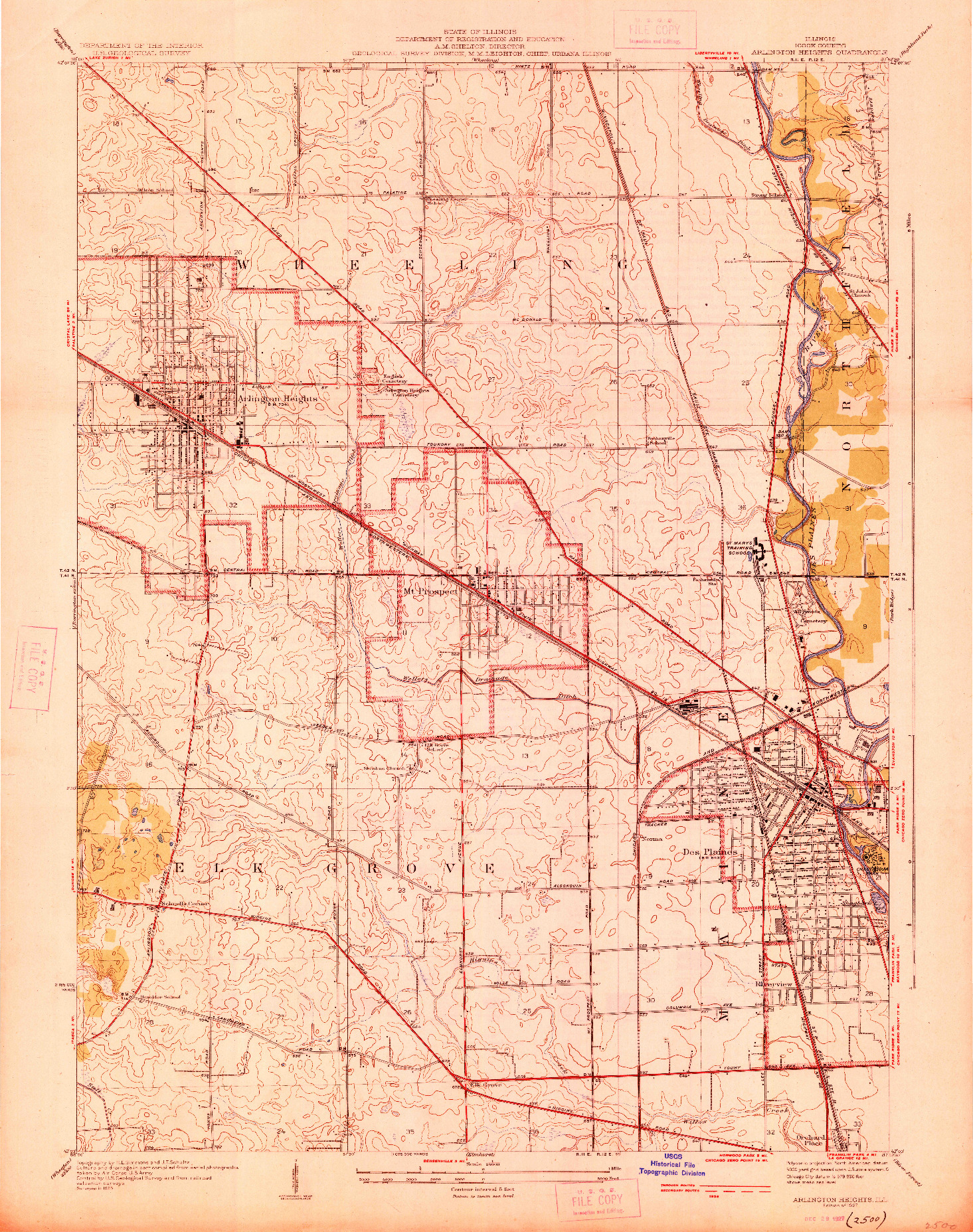 USGS 1:24000-SCALE QUADRANGLE FOR ARLINGTON HEIGHTS, IL 1927