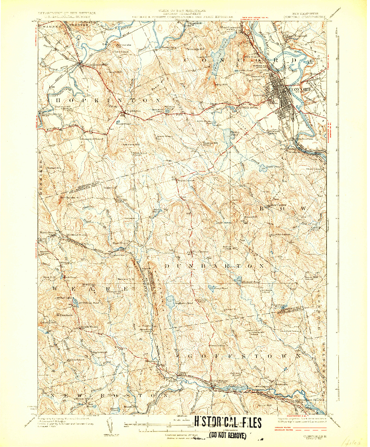 USGS 1:62500-SCALE QUADRANGLE FOR CONCORD, NH 1927