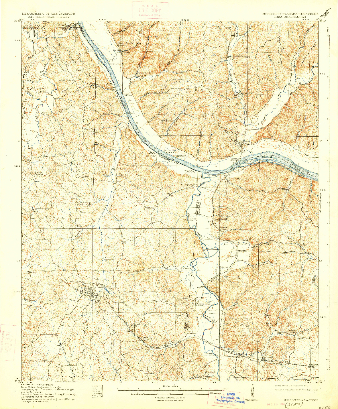 USGS 1:62500-SCALE QUADRANGLE FOR IUKA, MS 1914