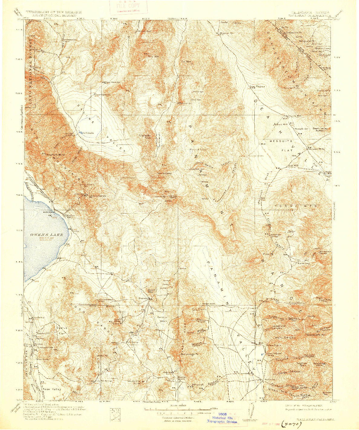 USGS 1:250000-SCALE QUADRANGLE FOR BALLARAT, CA 1913