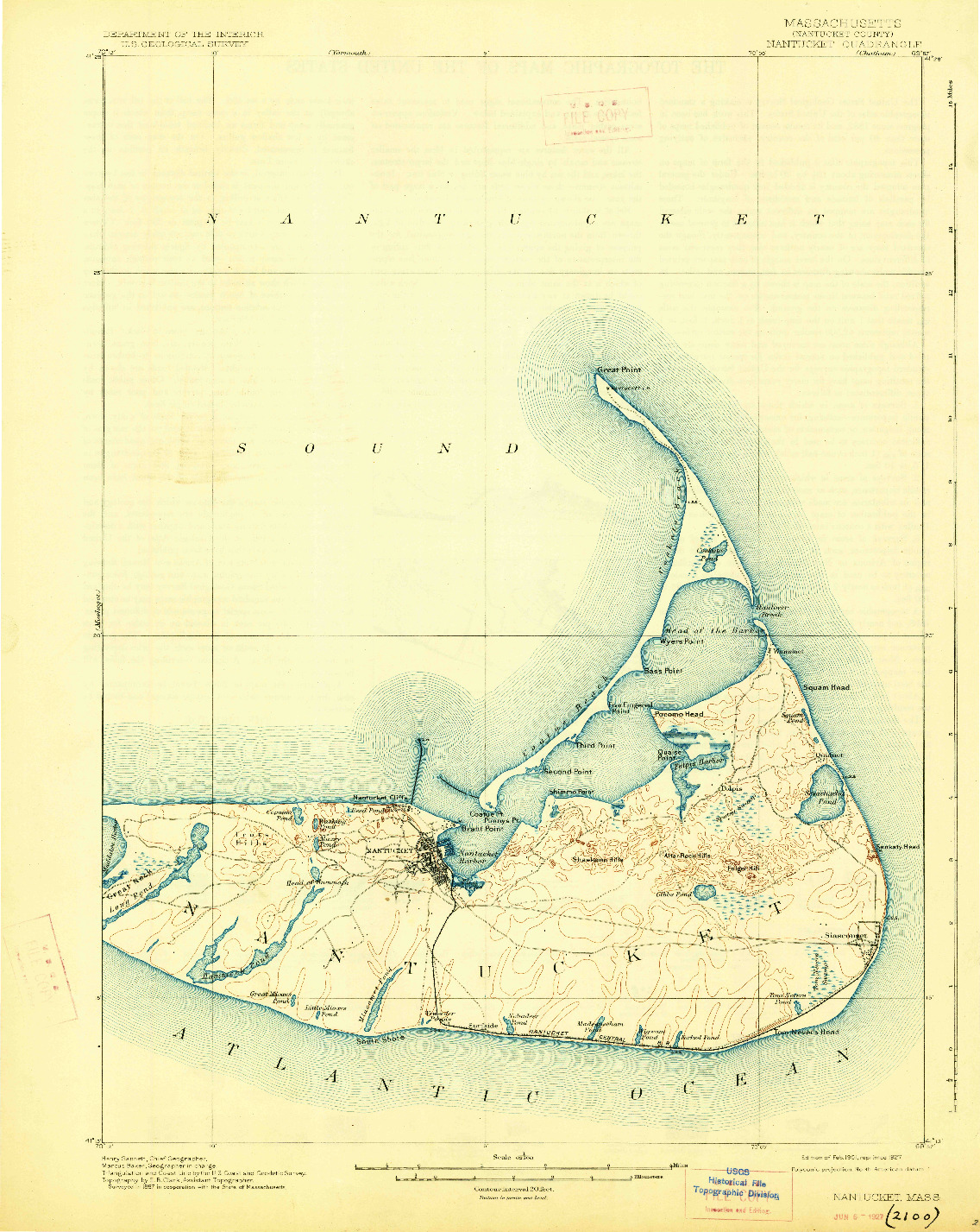 USGS 1:62500-SCALE QUADRANGLE FOR NANTUCKET, MA 1901