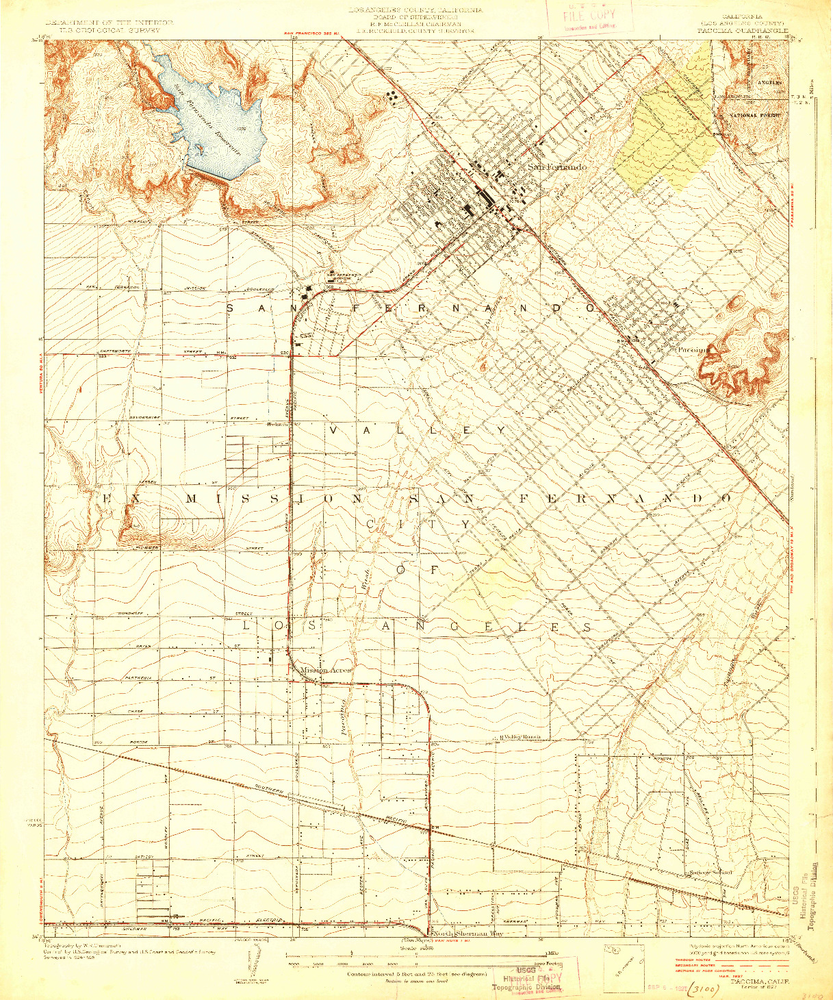 USGS 1:24000-SCALE QUADRANGLE FOR PACOIMA, CA 1927