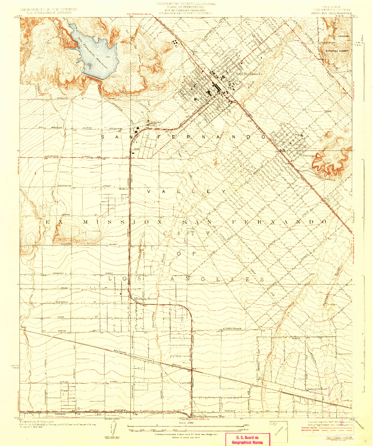 USGS 1:24000-SCALE QUADRANGLE FOR PACOIMA, CA 1927