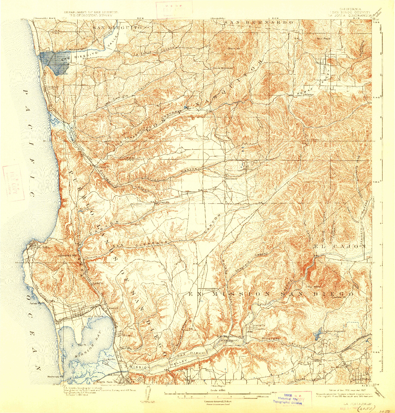 USGS 1:62500-SCALE QUADRANGLE FOR LA JOLLA, CA 1903