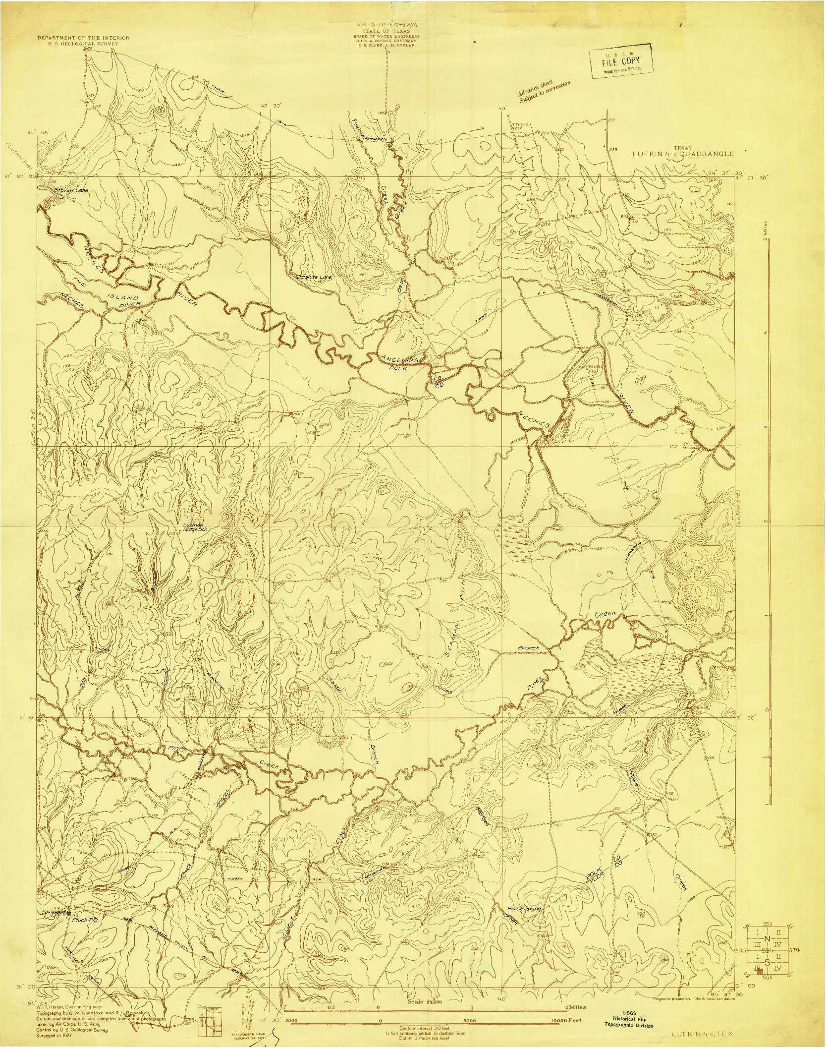 USGS 1:24000-SCALE QUADRANGLE FOR LUFKIN 4-C, TX 1927