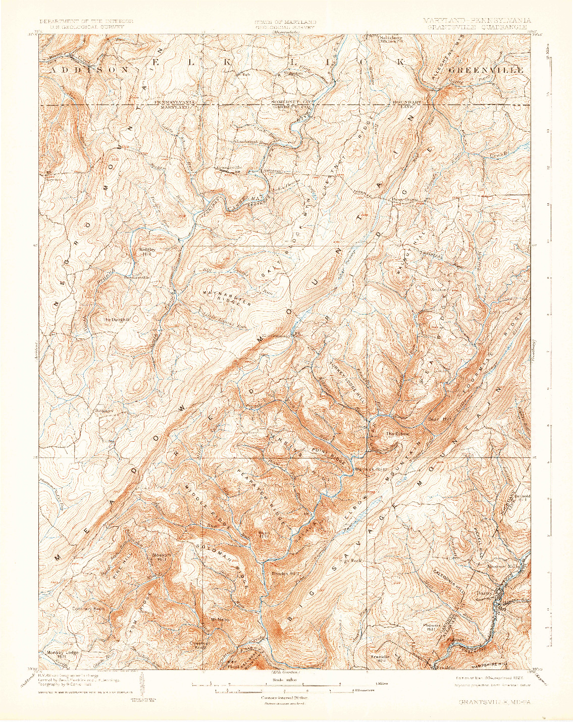 USGS 1:62500-SCALE QUADRANGLE FOR GRANTSVILLE, MD 1904