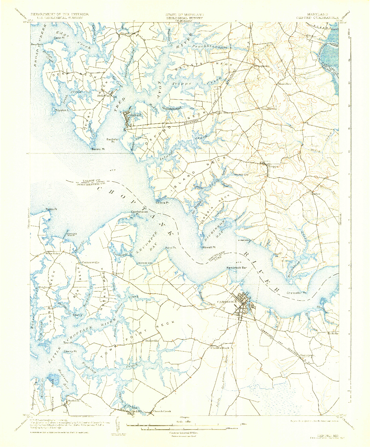 USGS 1:62500-SCALE QUADRANGLE FOR OXFORD, MD 1904