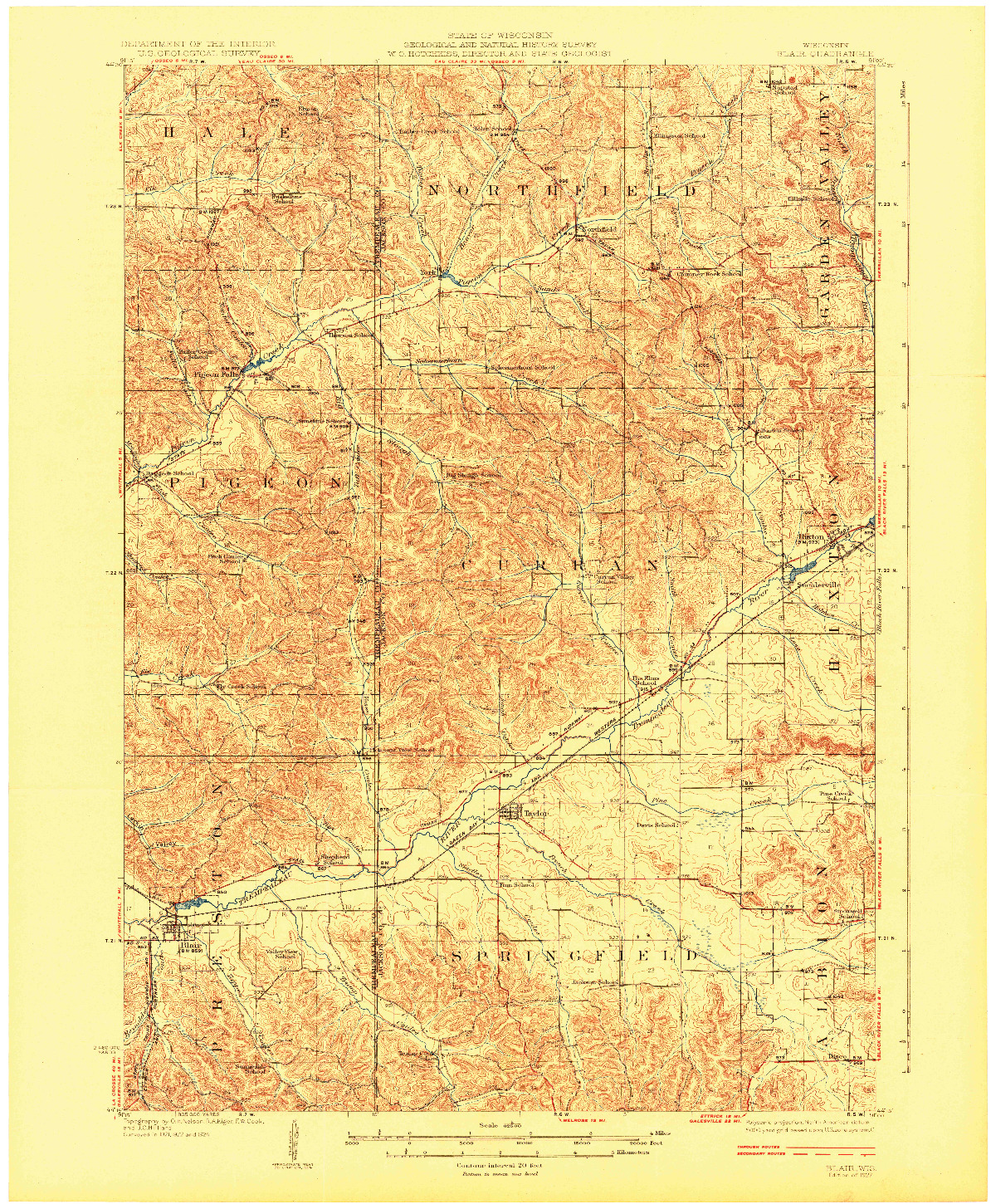 USGS 1:62500-SCALE QUADRANGLE FOR BLAIR, WI 1927