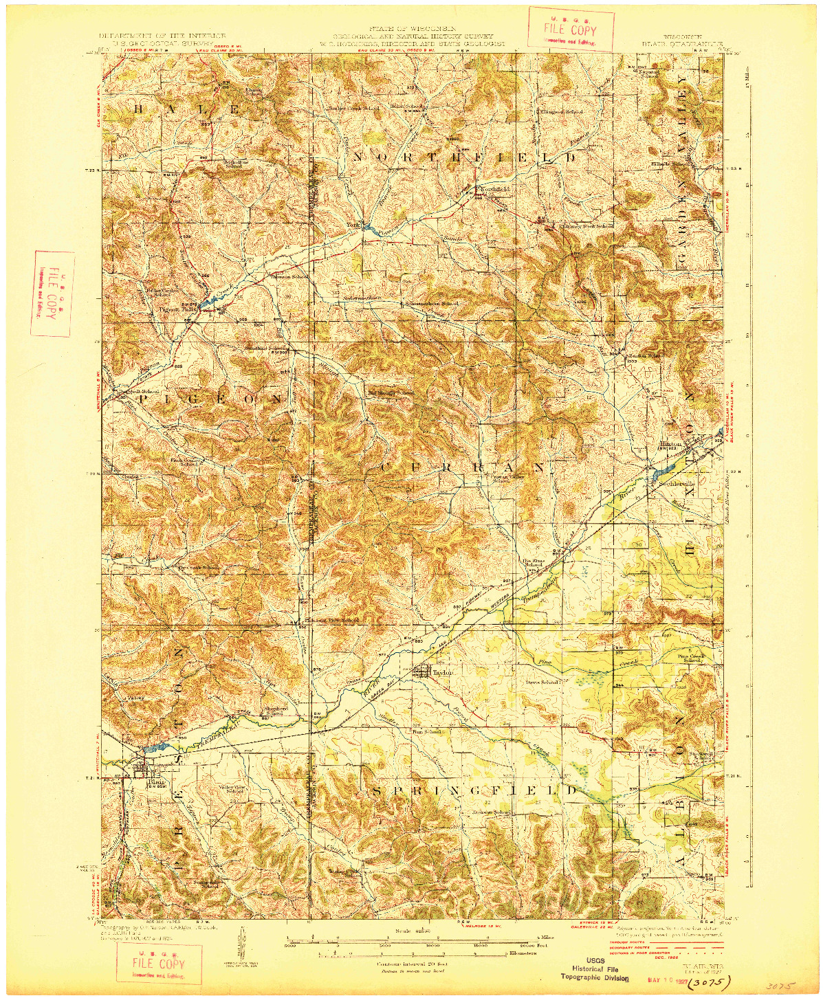 USGS 1:62500-SCALE QUADRANGLE FOR BLAIR, WI 1927