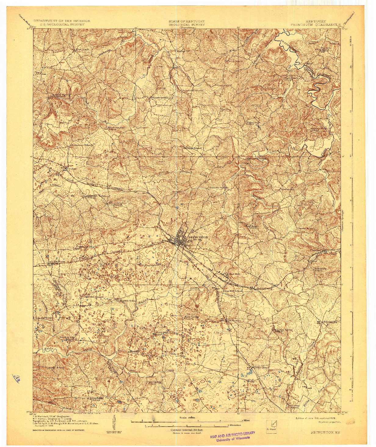 USGS 1:62500-SCALE QUADRANGLE FOR PRINCETON, KY 1910