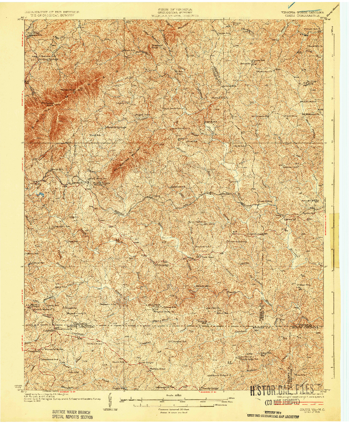 USGS 1:62500-SCALE QUADRANGLE FOR CRITZ, VA 1928