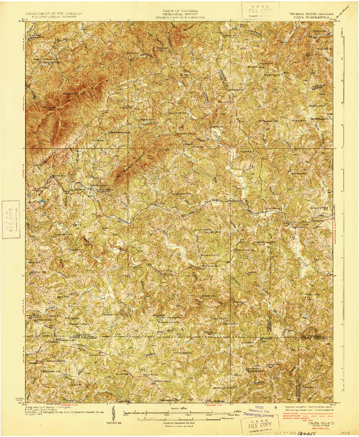 USGS 1:62500-SCALE QUADRANGLE FOR CRITZ, VA 1928