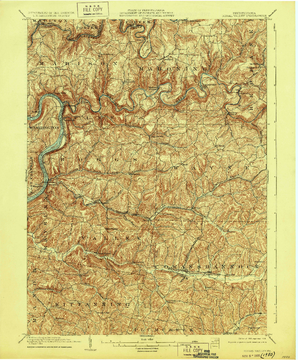 USGS 1:62500-SCALE QUADRANGLE FOR RURAL VALLEY, PA 1903