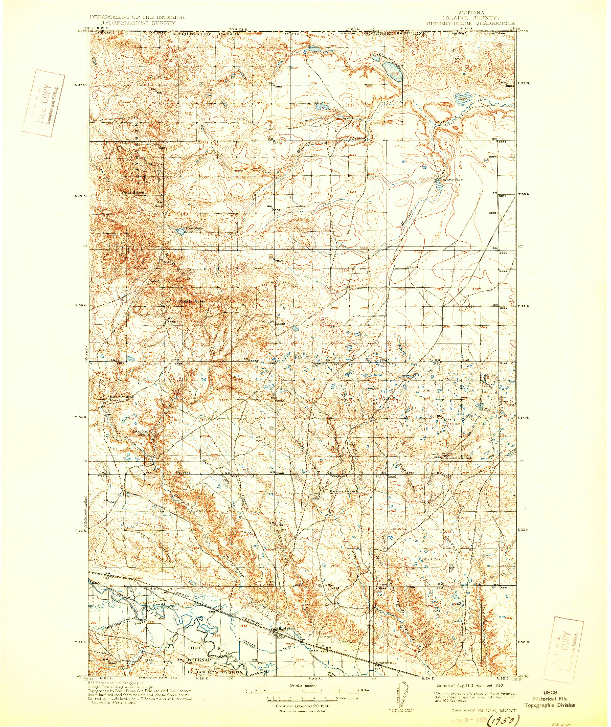 USGS 1:125000-SCALE QUADRANGLE FOR CHERRY RIDGE, MT 1913