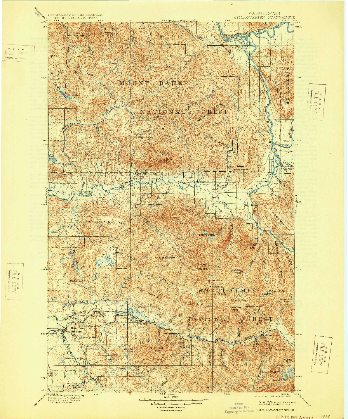 USGS 1:125000-SCALE QUADRANGLE FOR STILAGUAMISH, WA 1901