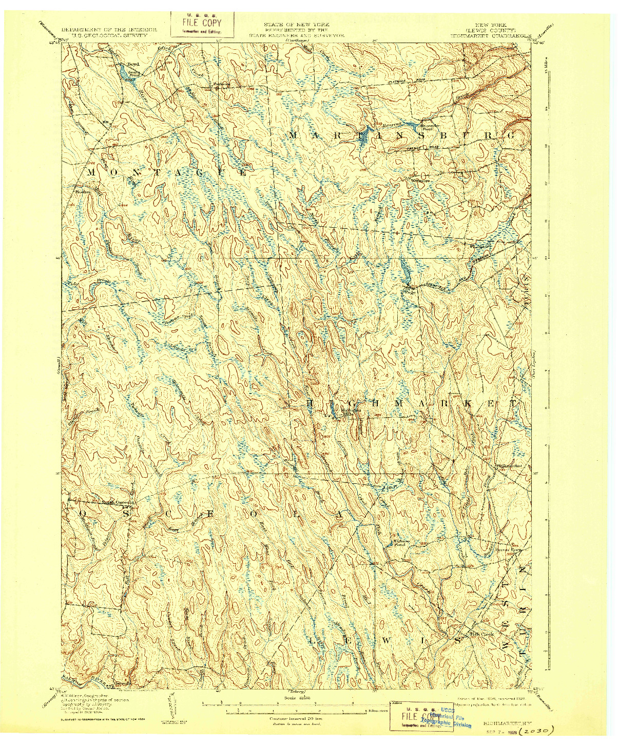USGS 1:62500-SCALE QUADRANGLE FOR HIGHMARKET, NY 1906