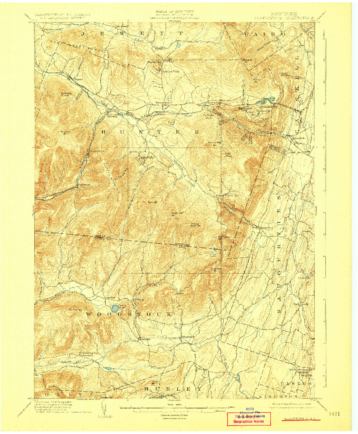 USGS 1:62500-SCALE QUADRANGLE FOR KAATERSKILL, NY 1903