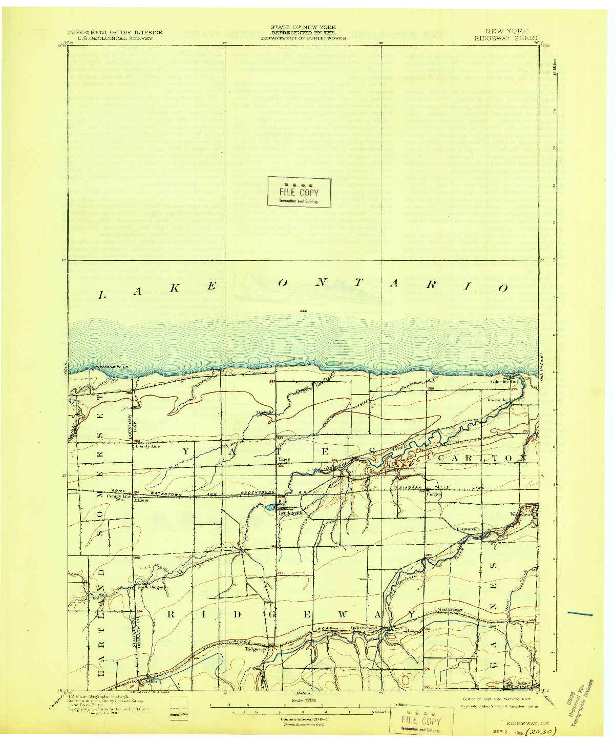 USGS 1:62500-SCALE QUADRANGLE FOR RIDGEWAY, NY 1897