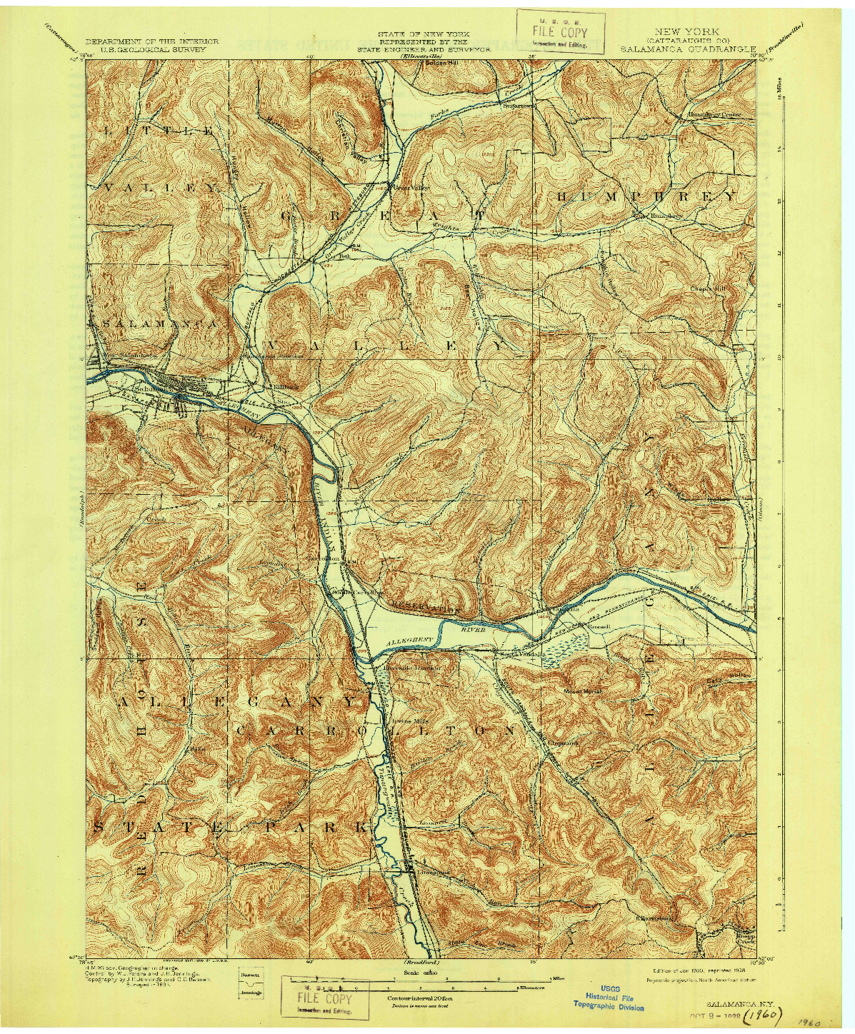USGS 1:62500-SCALE QUADRANGLE FOR SALAMANCA, NY 1900