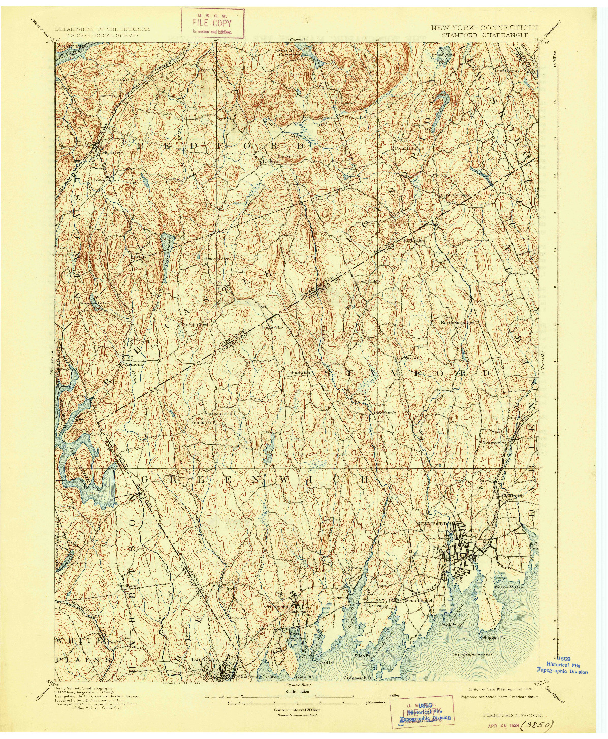 USGS 1:62500-SCALE QUADRANGLE FOR STAMFORD, NY 1899