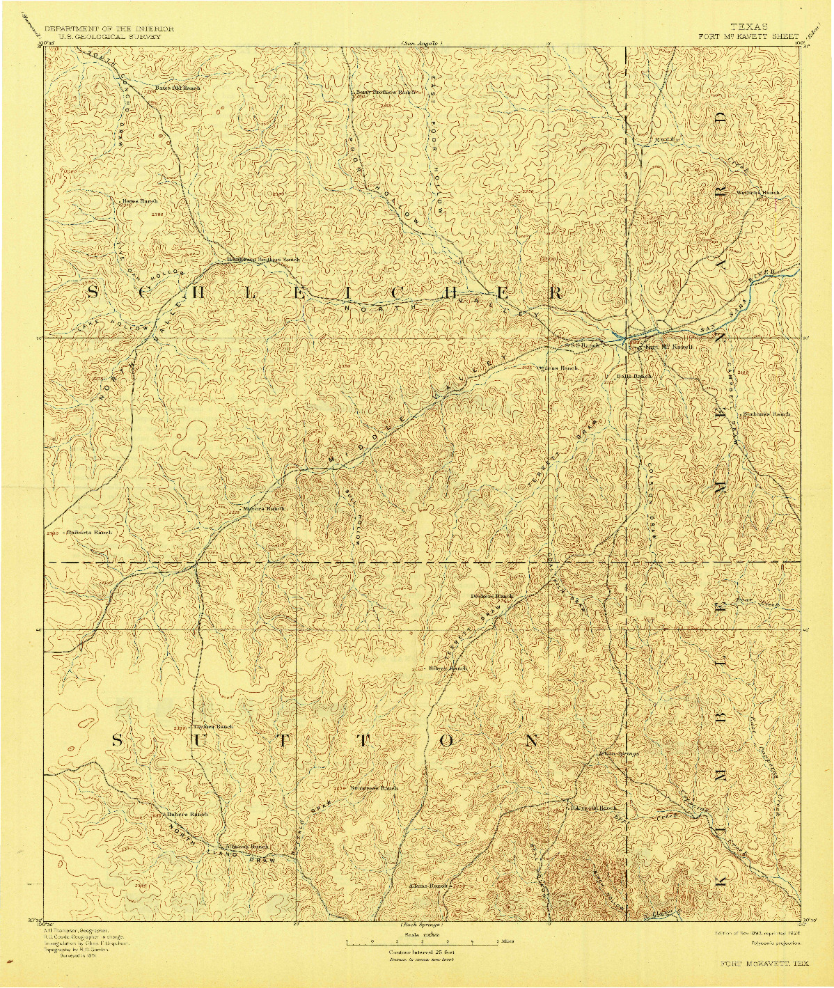 USGS 1:125000-SCALE QUADRANGLE FOR FORT MCKAVETT, TX 1893