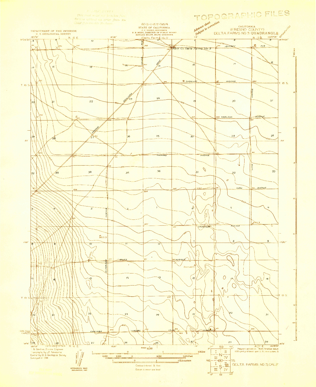 USGS 1:31680-SCALE QUADRANGLE FOR DELTA FARMS NO 3, CA 1928