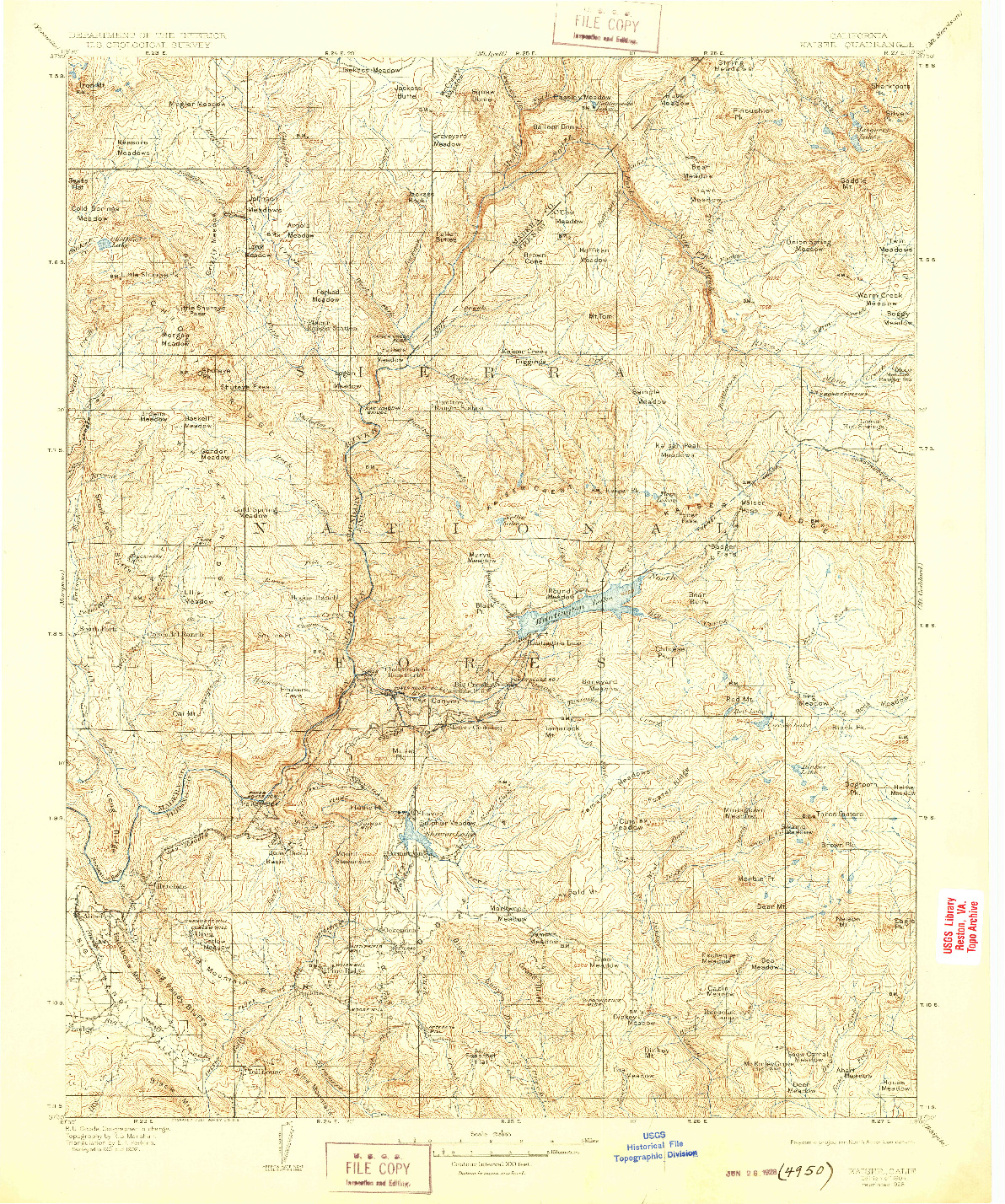 USGS 1:125000-SCALE QUADRANGLE FOR KAISER, CA 1904