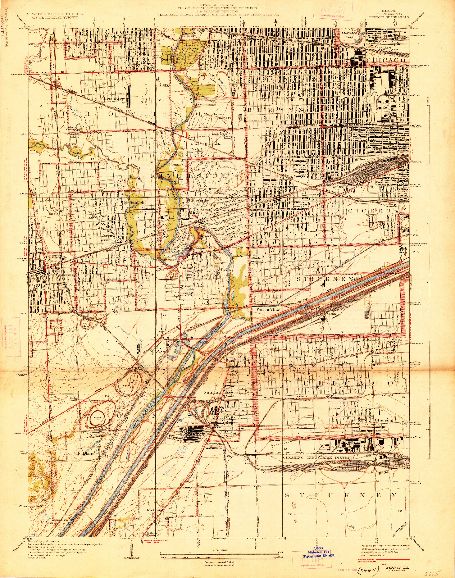 USGS 1:24000-SCALE QUADRANGLE FOR BERWYN, IL 1928