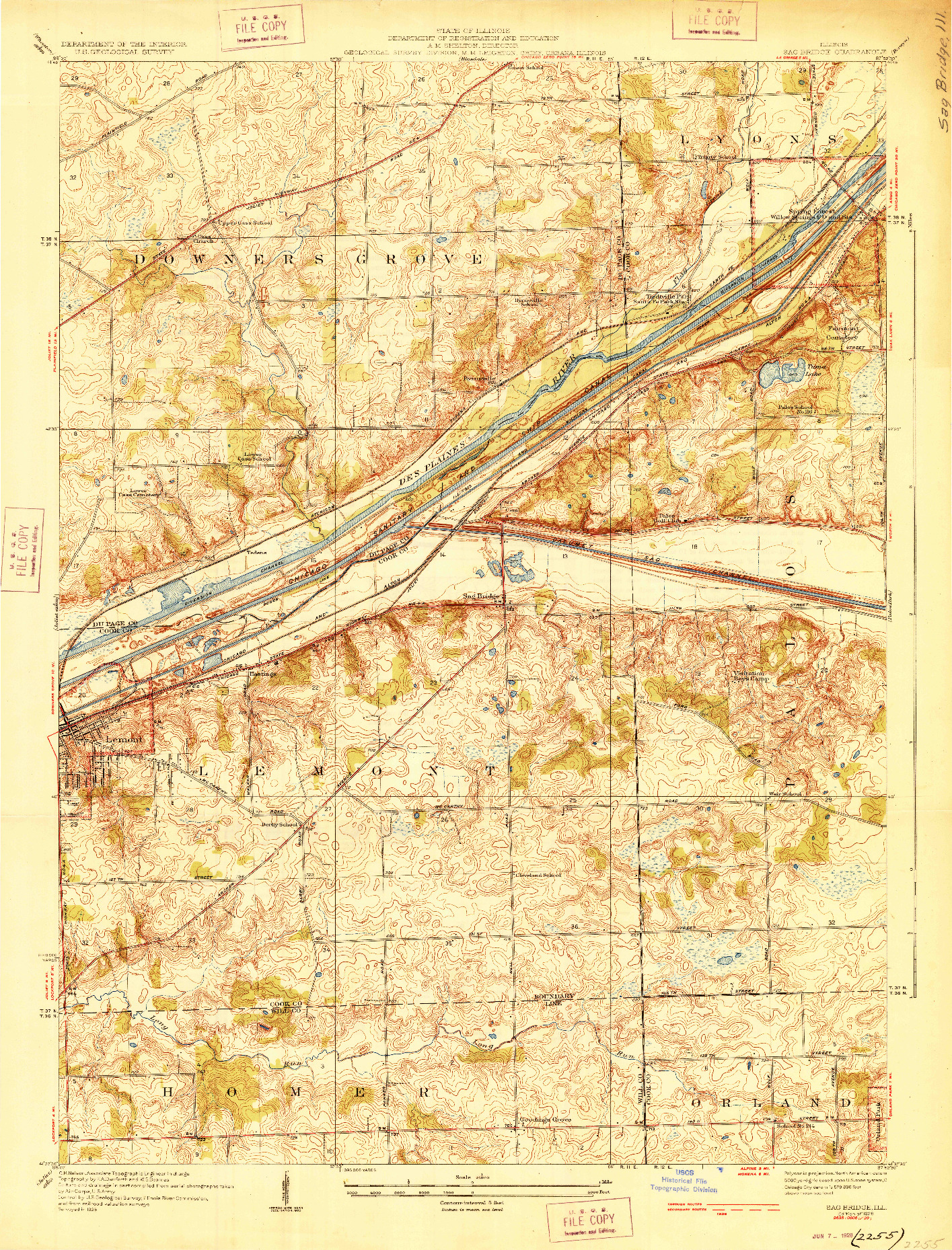 USGS 1:24000-SCALE QUADRANGLE FOR SAG BRIDGE, IL 1928