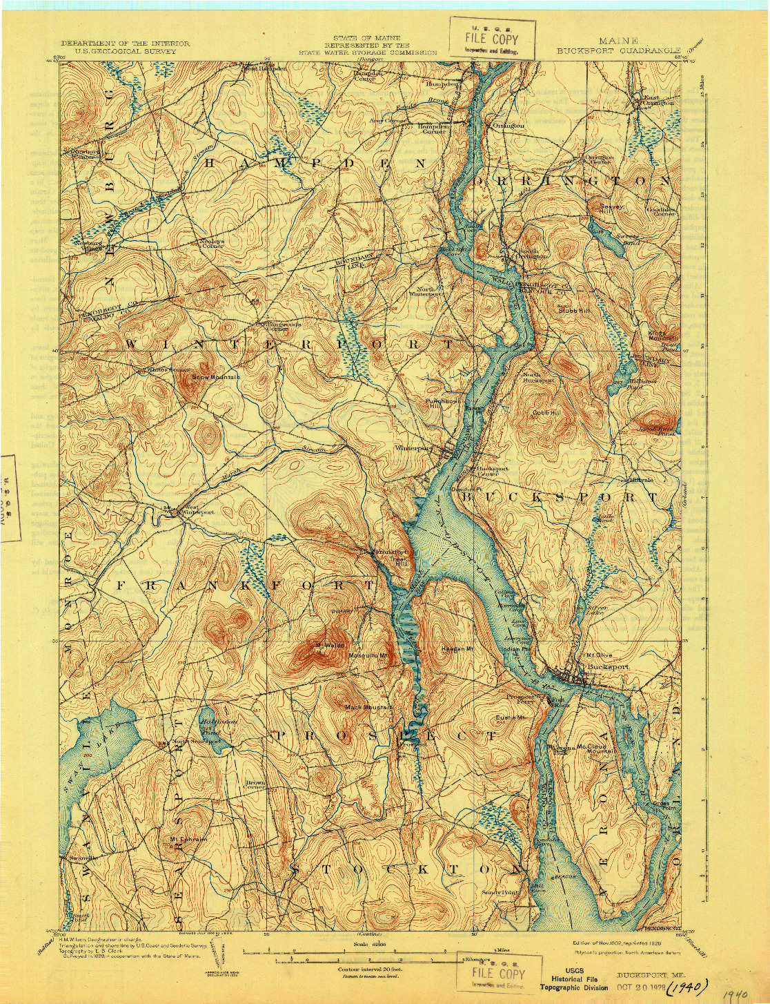 USGS 1:62500-SCALE QUADRANGLE FOR BUCKSPORT, ME 1902