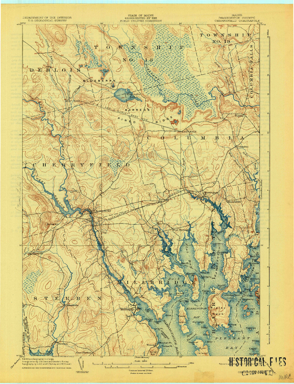 USGS 1:62500-SCALE QUADRANGLE FOR CHERRYFIELD, ME 1904