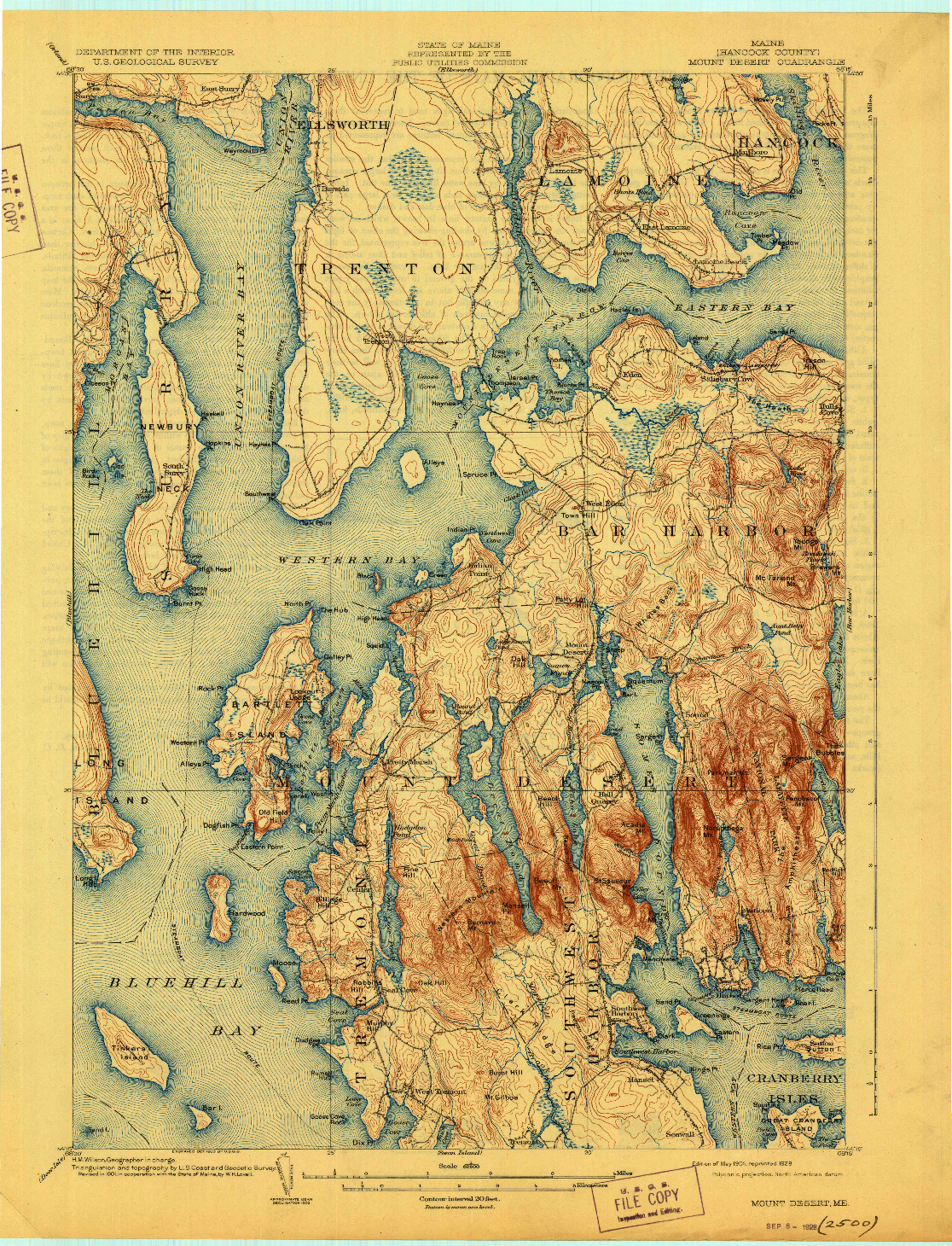 USGS 1:62500-SCALE QUADRANGLE FOR MOUNT DESERT, ME 1904