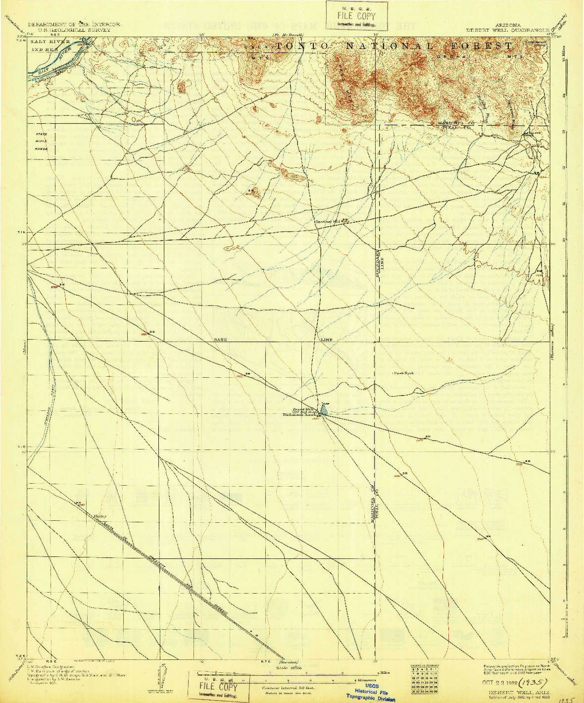 USGS 1:62500-SCALE QUADRANGLE FOR DESERT WELL, AZ 1906
