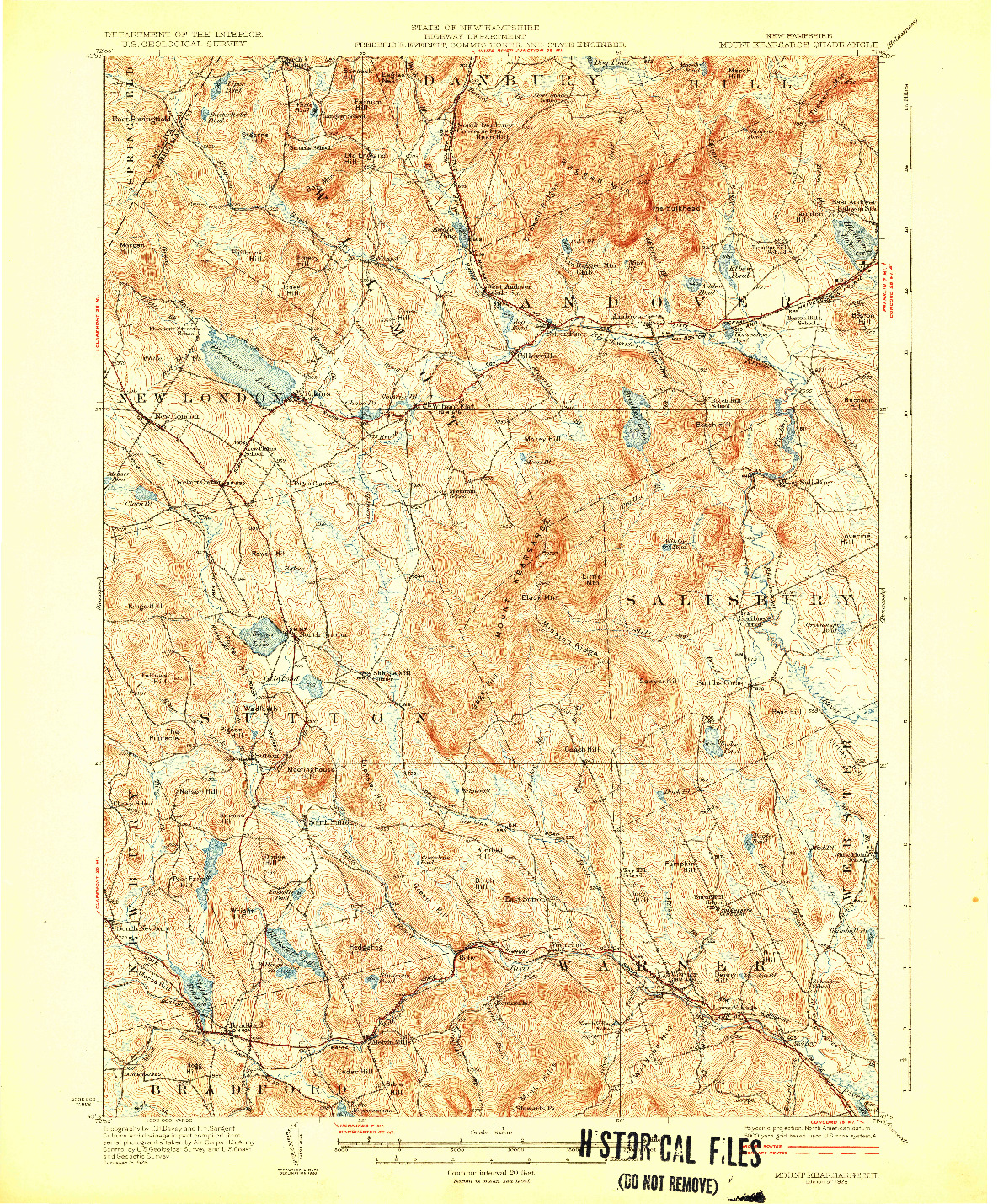 USGS 1:62500-SCALE QUADRANGLE FOR MOUNT KEARSARGE, NH 1928