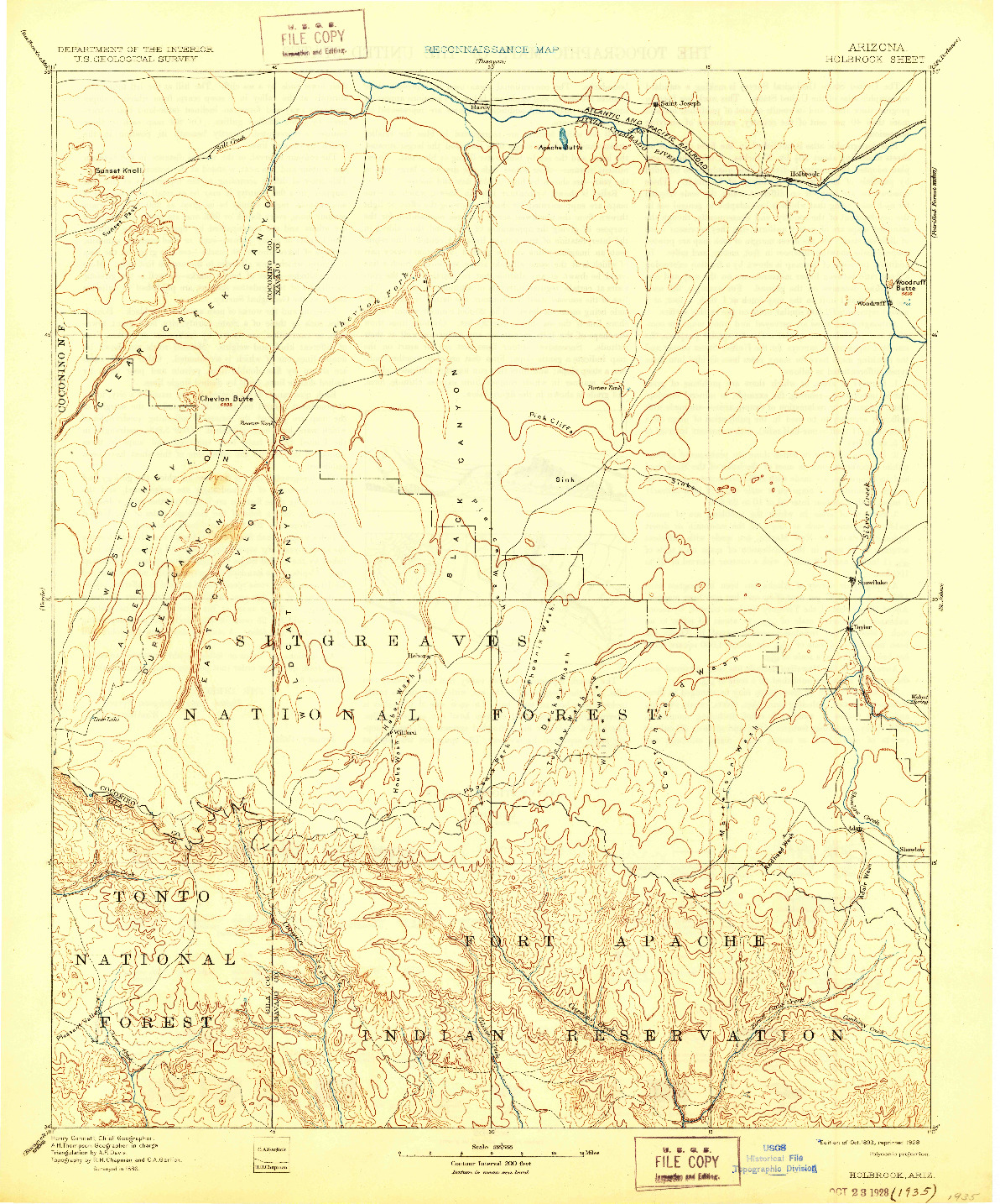 USGS 1:250000-SCALE QUADRANGLE FOR HOLBROOK, AZ 1893