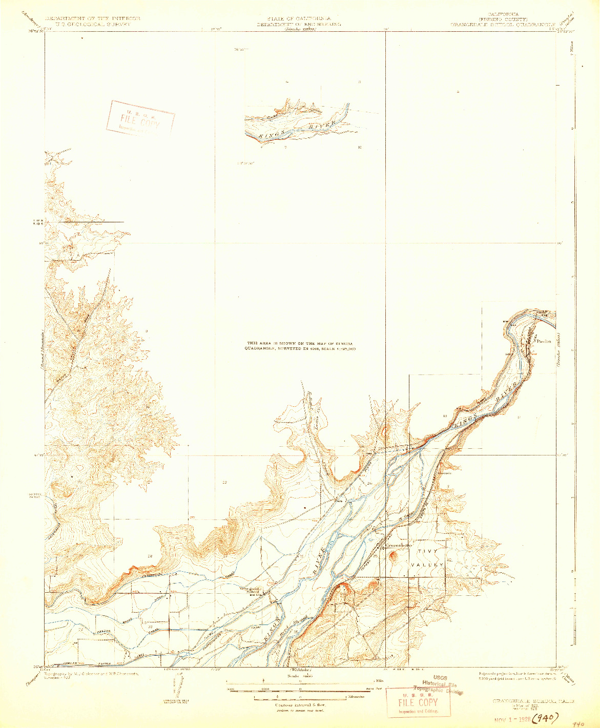 USGS 1:31680-SCALE QUADRANGLE FOR ORANGEDALE SCHOOL, CA 1923