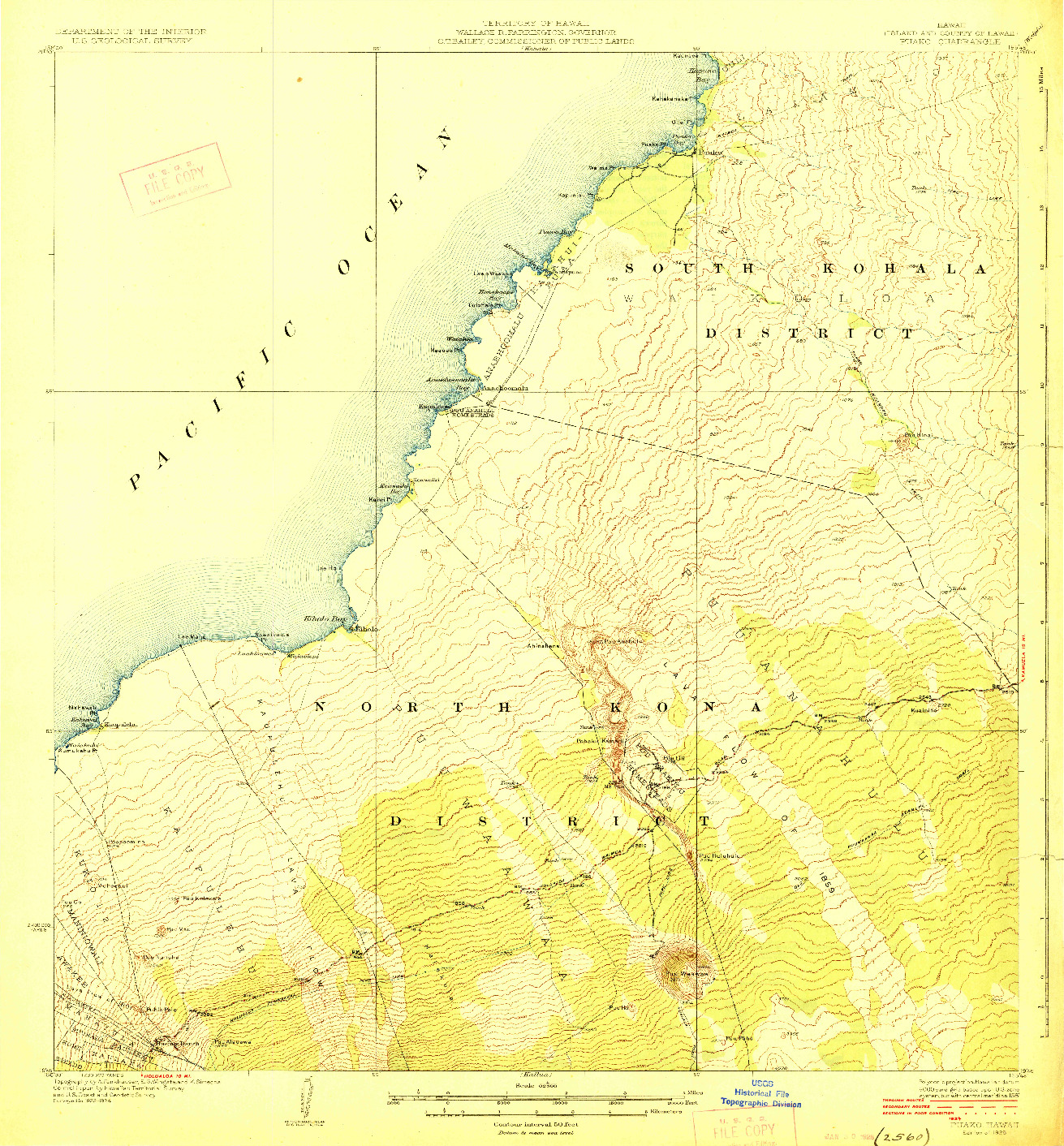 USGS 1:62500-SCALE QUADRANGLE FOR PUAKO, HI 1928