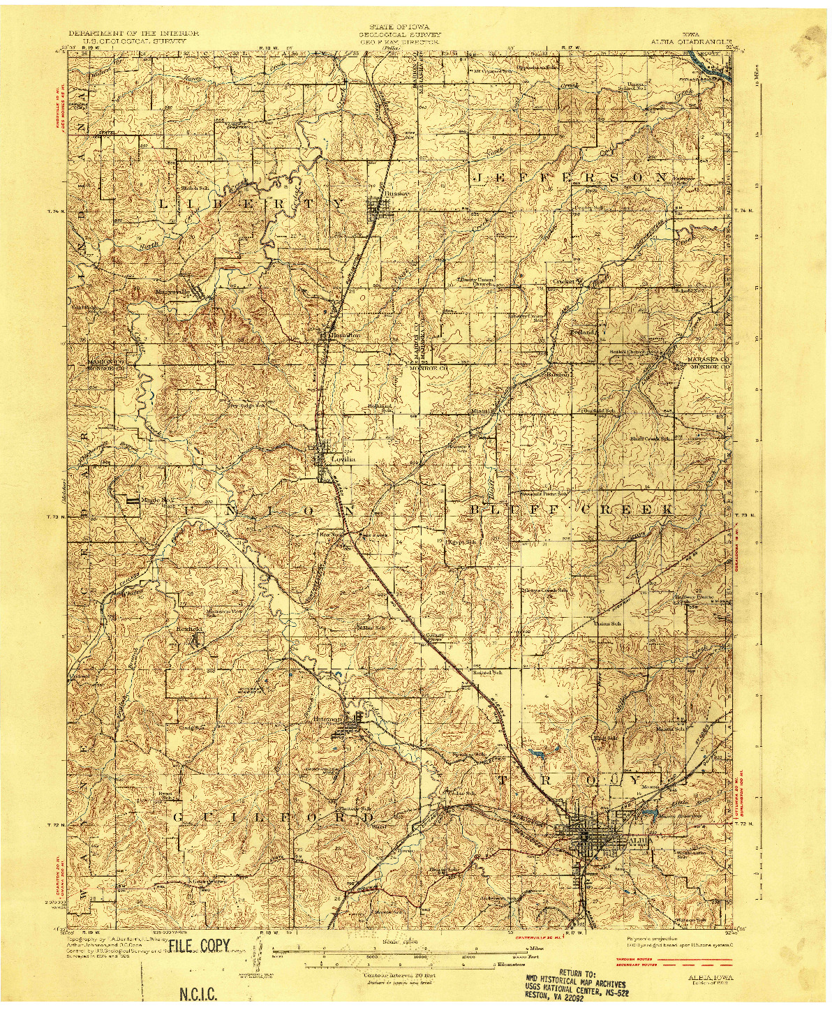 USGS 1:62500-SCALE QUADRANGLE FOR ALBIA, IA 1929