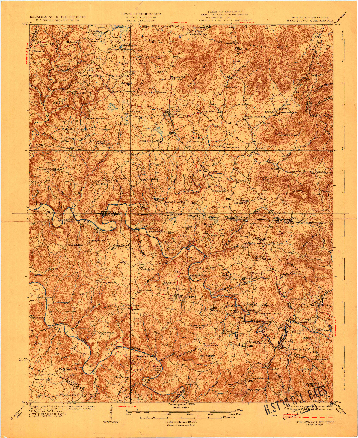 USGS 1:62500-SCALE QUADRANGLE FOR BYRDSTOWN, KY 1929