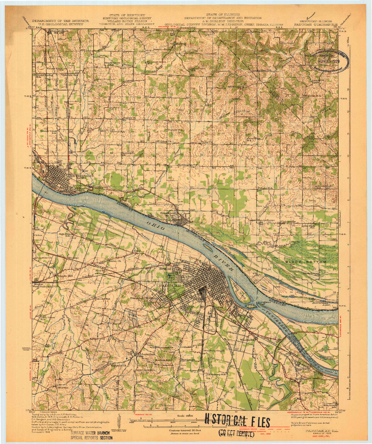 USGS 1:62500-SCALE QUADRANGLE FOR PADUCAH, KY 1929