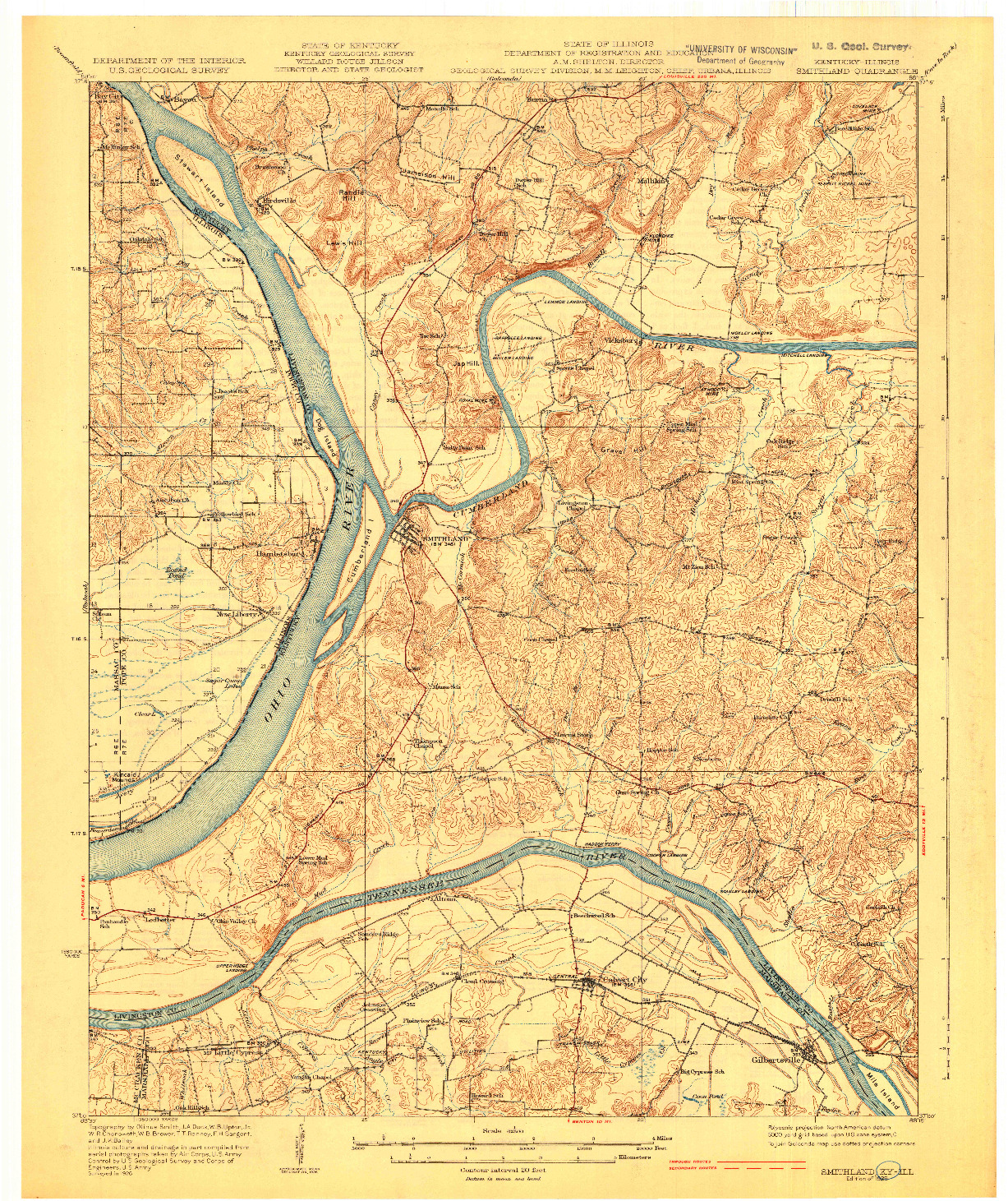 USGS 1:62500-SCALE QUADRANGLE FOR SMITHLAND, KY 1929