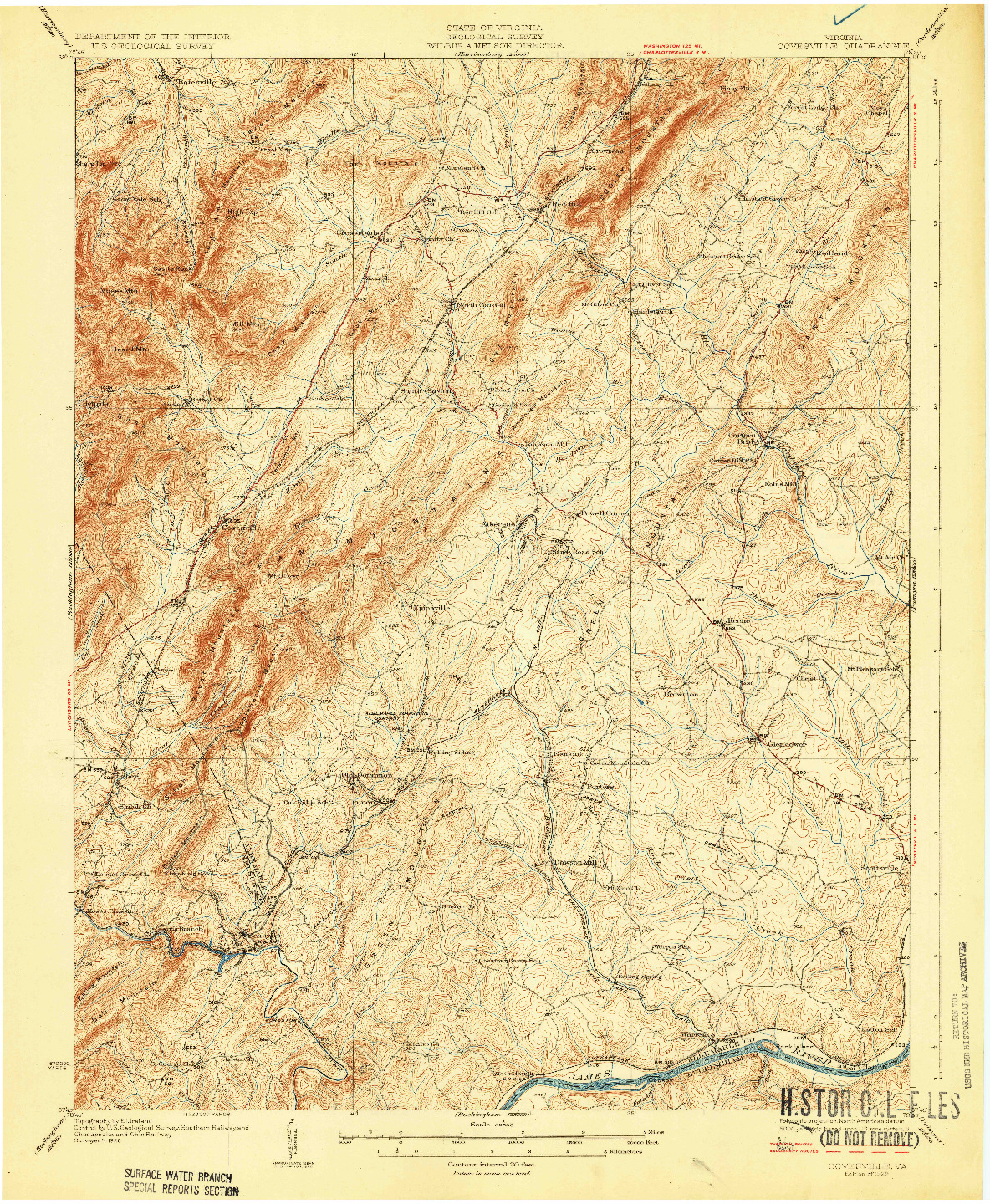 USGS 1:62500-SCALE QUADRANGLE FOR COVESVILLE, VA 1929